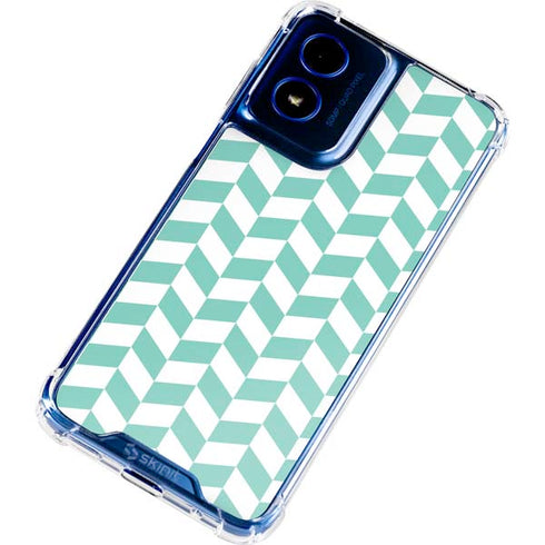 Blue White Chevron Moto G 5G (2024) Clear Case